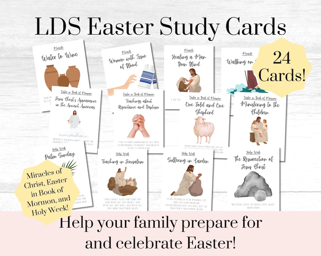 LDS Easter Study Cards| Easter Story Printables| Holy Week Countdown ...