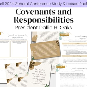 Covenants and Responsibilities- President Dallin H. Oaks- LDS April 2024 General Conference- Relief Society Lesson Handout- Digital Download