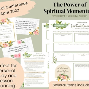 The Power of Spiritual Momentum- Conference Talk April 2022- Study Guide- Relief Society Lesson Outline- Digital Download- Printable