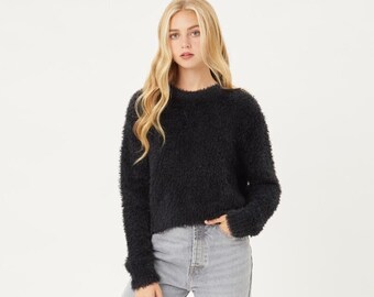 fuzzy sweater women's