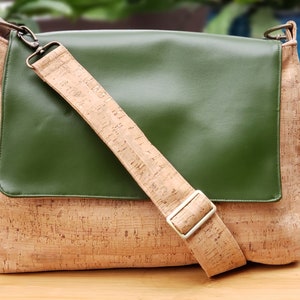 Cork and Desserto Cactus Leather Messenger