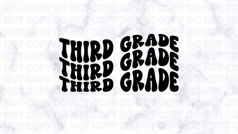 Third Grade Stacked Wavy - PNG, SVG Digital Download ONLY - Etsy