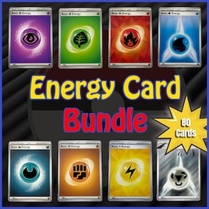 all pokemon energy cards names Pokemone holofoil pattern or surface detail) Pokemon 800 Energy Card Bulk
