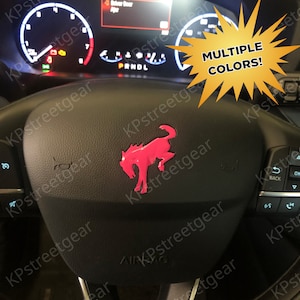 Ford Bronco or Bronco Sport Steering Wheel 2021 2022 2023 2024 6G Bucking Big Bronco Emblem Overlay Decal Sticker