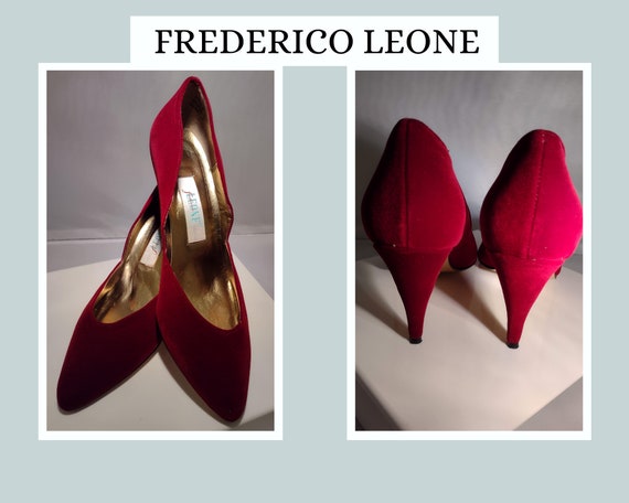 Frederico Leone Vintage shoes wine velvet - image 1