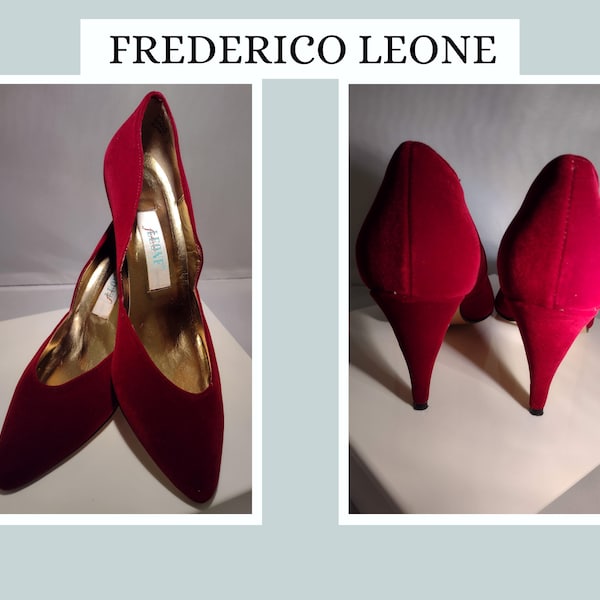 Frederico Leone Vintage shoes wine velvet