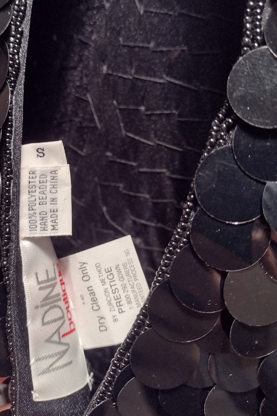 Nadine Boutique vintage 90s black paillette coin … - image 5