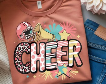 Camiseta del día del juego de porristas PNG Diseño de camiseta de porristas Camiseta de porristas Camiseta deportiva Sublimación Descarga digital Diseño de camiseta