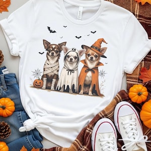Chihuahua Halloween Dog Shirt PNG Chihuahua in Costume Design Halloween Shirt Sublimation PNG Dog T Shirt Digital Download
