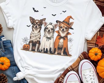 Chihuahua Halloween Dog Shirt PNG Chihuahua in Costume Design Halloween Shirt Sublimation PNG Dog T Shirt Digital Download