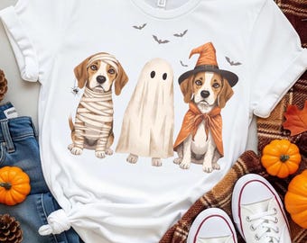 Beagle Halloween Dog Shirt PNG Beagle in Costume Design Halloween Shirt Sublimation PNG Dog T Shirt Digital Download