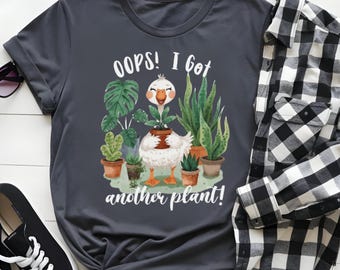 ガチョウPNG ばかげたガチョウ 面白い植物PNG ガチョウのシャツのデザイン 植物愛好家TシャツPNG あっ、また植物ができました