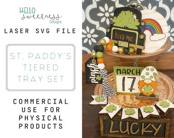 St. Patrick's Day Tiered Tray / St. Paddy's SVG / March Laser Cut File