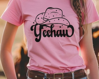 Retro Cowgirl Art PNG Rodeo Bachelorette Party Design Yeehaw Shirt Cowboy Shirt Sublimation Digital Download Western Tee Design