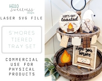 Smores Laser File / Smore SVG / Smore Tiered Tray Decor