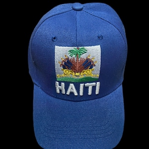 Haiti Embroidered Dad Hat Chino Cotton Twill Low Profile Adjustable Strap Curved Visor Haitian Flag Inspired Square Adult Unisex Cap