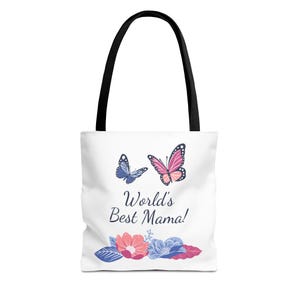 Die beste Mama-Einkaufstasche der Welt - Perfektes Geschenk für Muttertag, besondere Anlässe, Blumenmuster, umweltfreundlich, Einkaufstasche, Mama Wertschätzung