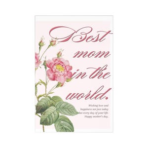 Ensemble de cartes postales florales, parfaites pour la fête des mères, cartes de voeux vintage, meilleure maman de tous les temps, notes manuscrites, cartes-cadeaux
