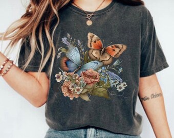 Camisa Mariposa, Butterfly Crewneck, Vintage Butterfly Crewneck, Sudadera Butterfly Gift, Butterfly Lover Shirt, Butterflies