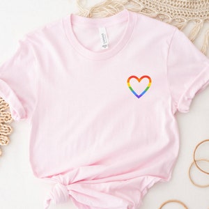 Rainbow Heart Shirt, Pride Shirt, Pride Month Shirt, Unisex Pride shirt, LGBTQ shirt, Toddler Shirt, Pride Day Graphic Tee, Support Shirt
