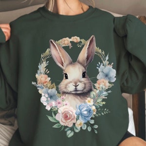 Bunny Sweater, Bunny Ears, Boho Bunny Mom Sweatshirt, Rabbit Sweater, Vintage Bunny Clothes, Rabbit lover Gift, Gift Pet Lover, Bunny Mama
