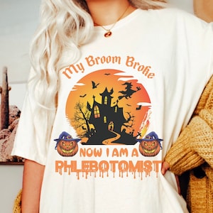 Phlebotomy shirt, Halloween Phlebotomist Graphic tee, Lab Tech Shirts, Coffee Lover, Medical Technician, Funny Shirts