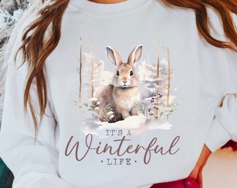 Sweat lapin, pulls lapin mignons d'hiver, sweat lapin, sweat hiver, col rond maman lapin