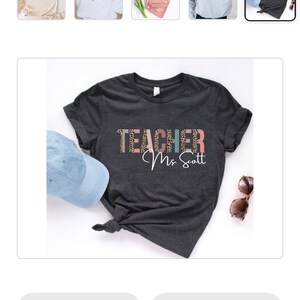 Teacher Shirt, Custom Teacher Sweatshirt, Customized Teacher Shirt, Teacher Gift, Teacher Name, Teacher Appreciation, Personalized, Teachers