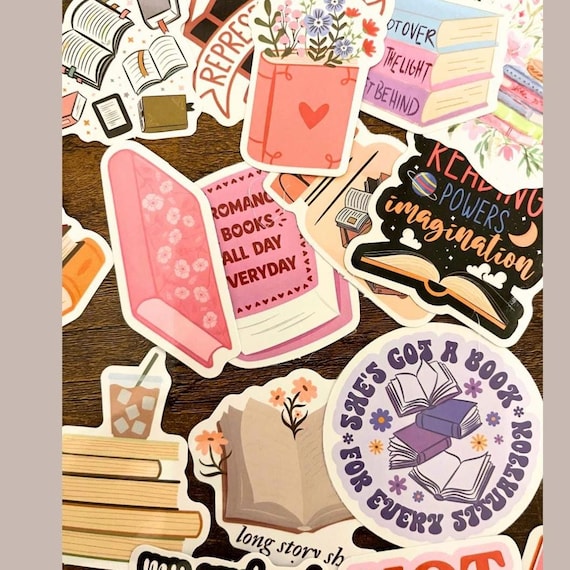 Book Stickers Pack, Bookish Stickers, Reader Stickers, Water Bottle Sticker, Laptop Stickers, Funny Book Stickers, Gifts for readers, Booked