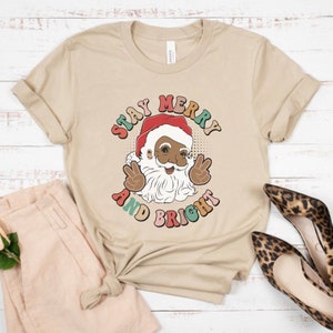 Black Santa Sweatshirt, Black Santa Hoodie, Cute Black Santa, African American Santa Claus, Christmas Sweatshirt, Retro Christmas