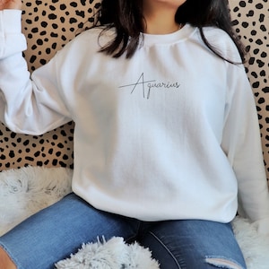 Aquarius T shirt, Aquarius Zodiac Sweatshirt, Astrology Sweatshirt, Horoscope, Birthday Gift, Oversized Preppy Clothes Clothing Unisex