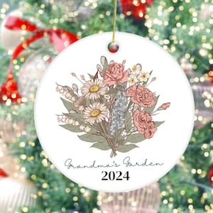 Enfeite de natal, ornamento de flor de nascimento, presente de flor de nascimento personalizado, presente para avó, presente de natal para mãe, natal personalizado