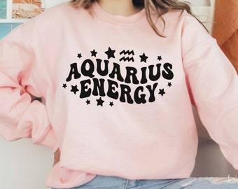 Aquarius Sweatshirt S-5X Big Aquarius energie Shirt, Retro Zodiac Trui, Aquarius Geschenken