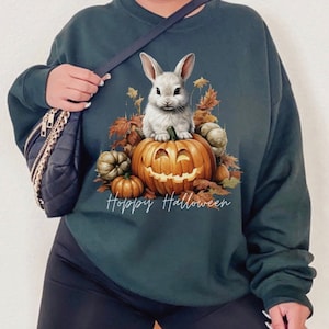 Coniglietto di Halloween, Mamma coniglietta, Amante dei conigli, Mamma coniglietta spettrale, Zucche coniglietta, Coniglietti autunnali, Felpa autunnale