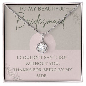 Bridesmaid Gift, Bridesmaids Necklace, Bridal Party Gift, Bridesmaid Thank You, Wedding Party Gift