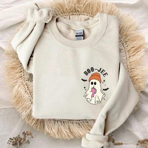 Halloween Ghost Sweatshirt, Ice Coffee Ghost Shirt, Cute Ghost Sweatshirt, Gift for Halloween, Halloween Party, Spooky Season,