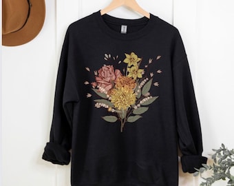 Anpassad födelseblommamånadströja, mammatröja, födelseblomströjapresenttröja, damtröjor, växtälskarepresent till mamma