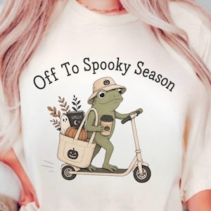Off To Spooky Season Shirt, Halloween Frog Shirt, Cute Fall Frog Tee, Pumpkin Season Shirt, Comfort Colors Halloween Shirt, Autumn Tee