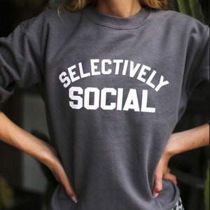 Selectively Social Oversized Sweatshirt Top Womens Shirt