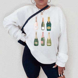 Champagne Shirt Champagne Sweatshirt Pop Champagne shirt Womens Clothing Celebration tshirts Rose Bottle Brunch Shirts