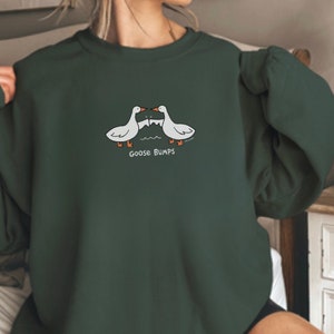 Goose Sweatshirt, Funny Goose Sweater, Goose bumps, Animal Shirt, Animal Sweatshirt, Silly Shirt, Womens Sweaters, Boho Hoodie