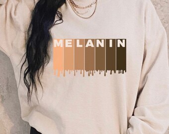 Melanina Drippin Moletom Camisa Melanina Mulher Negra Camiseta Negra Menina Magia Camisa Afrocêntrica de Grandes Dimensões Camisa Cultura Negra