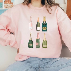 Champagne Shirt Champagne Sweatshirt Pop Champagne shirt Womens Clothing Celebration tshirts Rose Bottle Brunch Shirts