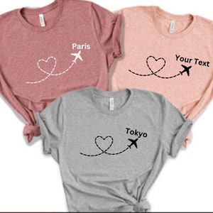 Custom Vacation Shirt, Destination Shirt, Travel Tshirt, Group Vacation Shirt, Airplane tee, Personalized Location Tee, Girls Trip outfit