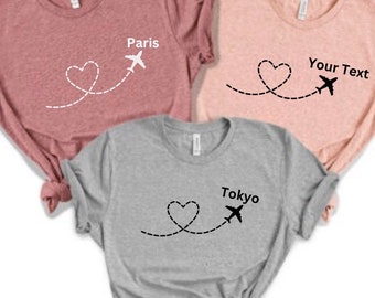 Custom Vacation Shirt, Destination Shirt, Travel Tshirt, Group Vacation Shirt, Airplane tee, Personalized Location Tee, Girls Trip outfit
