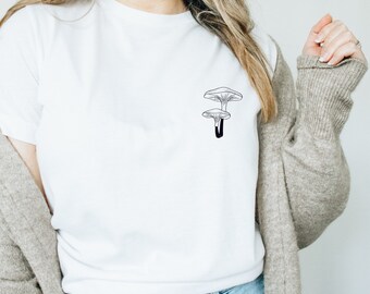Paddenstoel Shirt Botanische Sweatshirt, Mushroom Sweatshirt Plant shirt, Minimalistische Sweatshirt, Natuur Shirt, Cadeau voor haar, Esthetische Shirt