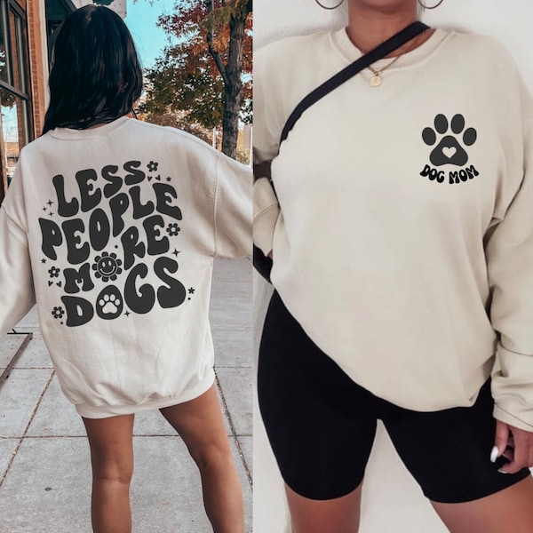 Dog Mom Sudadera, Retro Cool Dog Mom Sudadera, Dog Mom Era Shirt, Anti Social Dog Shirts, Less People More dogs, Dog Mama Club, Gifts