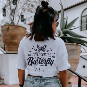 Anti Social Sweatshirt, Social Butterfly Shirt, Hoodie Sweatshirt, Butterfly Sweatshirt, Funny Shirts, Oversized Tee VSCO Aesthetic Hoodie