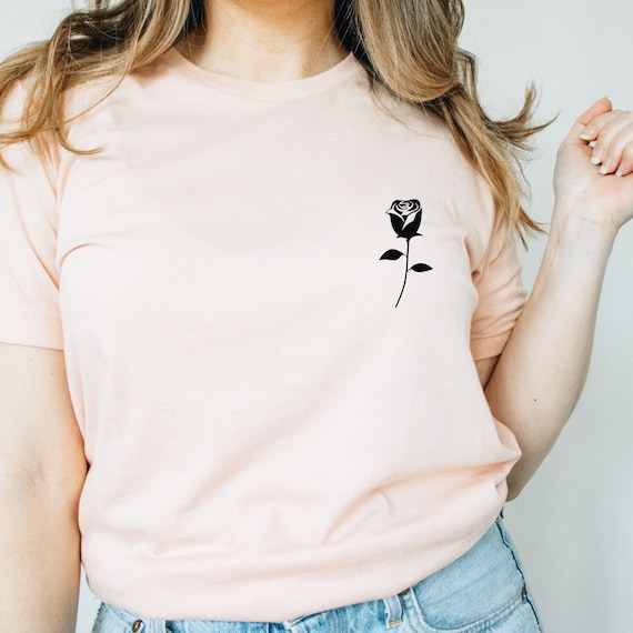 Rose Shirt Black Rose Shirt Plants Tee Gift For Her Rose Graphic Shirt Flower Shirt Minimalist Shirt Sweatshirt pastel goth grunge