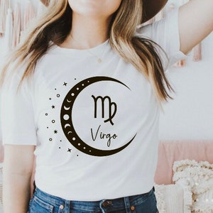 Zodiac Astrology Tee Top Virgo women’s shirt stars moon
